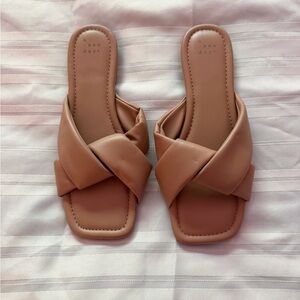 A New Day Women's Brown Crisscross Sandals